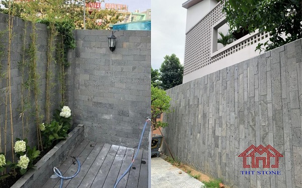Mẫu mặt tiền ốp đá ong xám độc đáo, ấn tượng