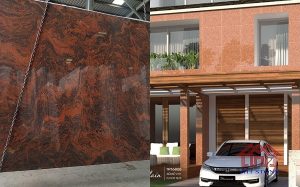 Mặt tiền nhà Hà Nội ốp đá nâu anh quốc