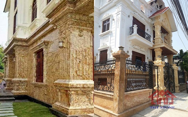 mẫu đá ốp mặt tiền biệt thự cực sang trọng - Đá Granite Dark Emperador