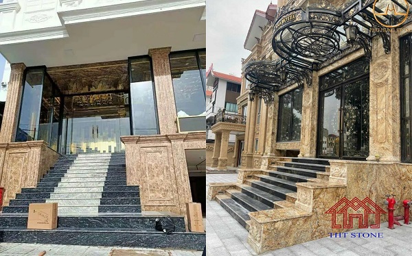 150 mẫu đá ốp mặt tiền nhà màu vàng đẹp - Đá Marble vàng rễ cây