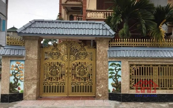 Tổng hợp các mẫu đá ốp trụ cổng đẹp bạn không nên bỏ qua 8 Mẫu đá ốp trụ cổng đẹp, sang trọng - Mẫu 3