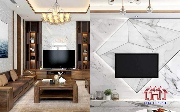 mẫu đá ốp vách tivi sang trọng, đẹp 1