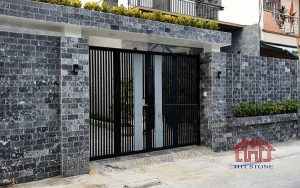 Mẫu trụ cổng ốp đá granite đẹp