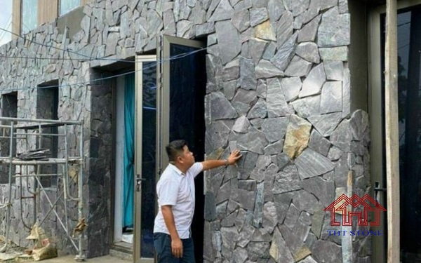 mẫu nhà ốp đá rối mặt tiền đẹp - Mẫu 9