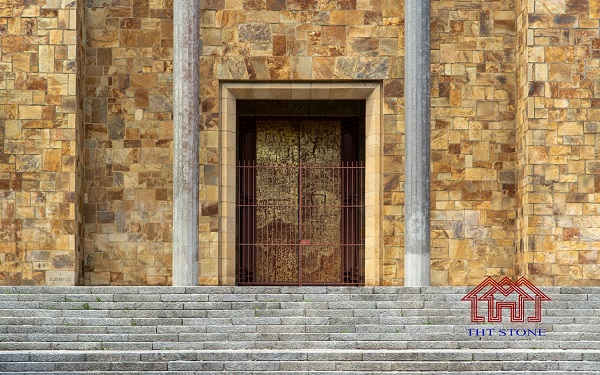 mẫu nhà ốp đá rối mặt tiền đẹp - Mẫu 1